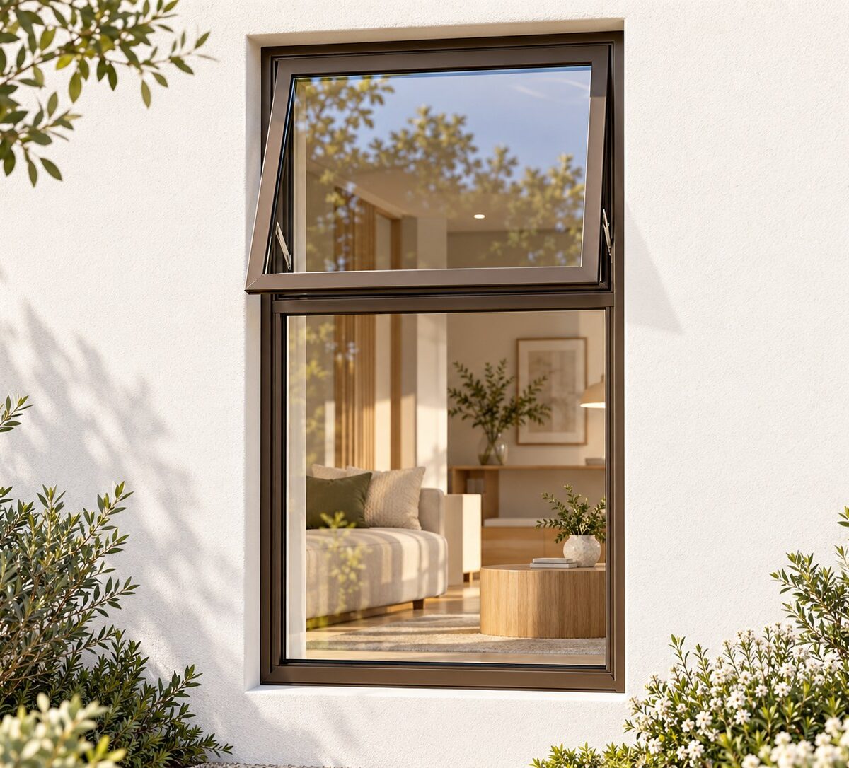 kenzo pt915b bronze 900x1500mm top hung window