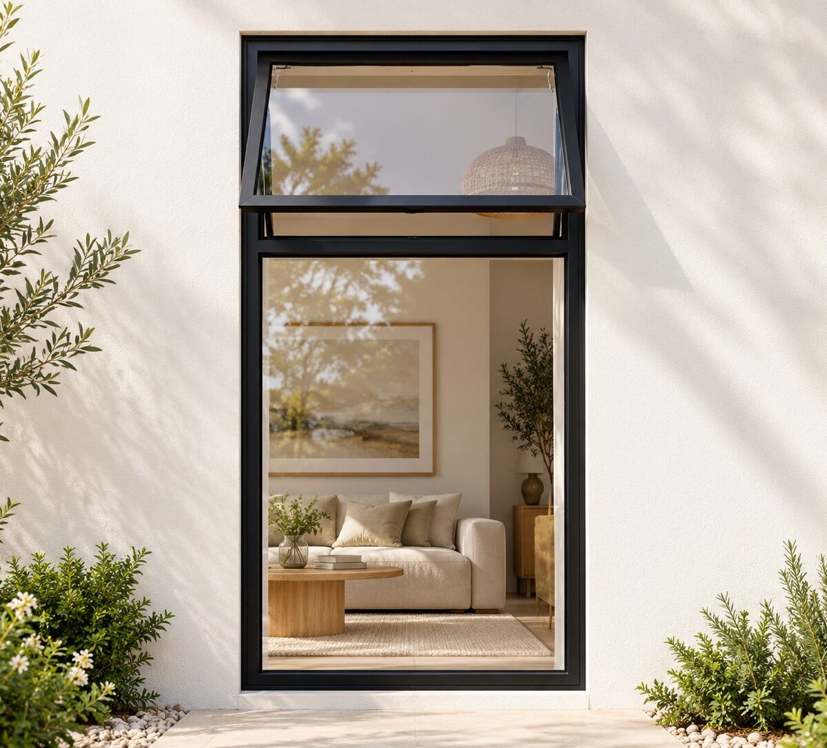 kenzo pt918bl black 900x1800mm top hung window