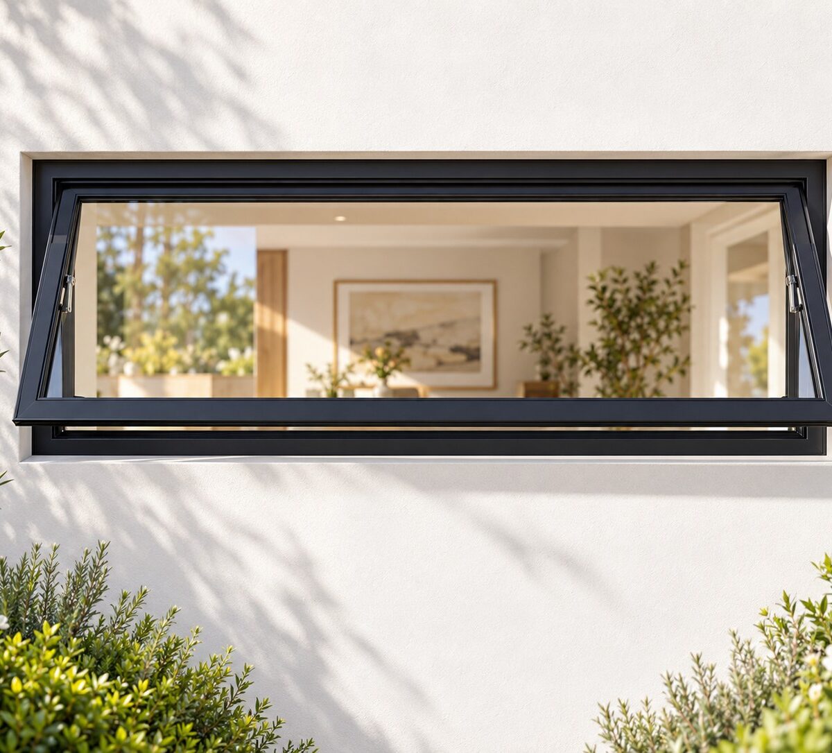 kenzo pt94bl black 900x400mm top hung window