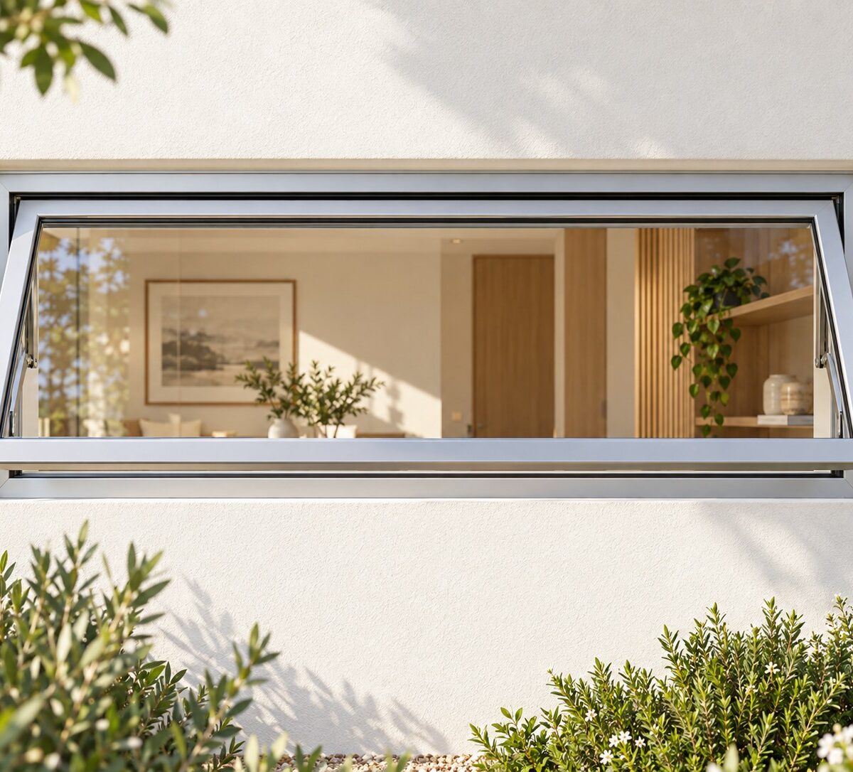 kenzo pt94s silver 900x400mm top hung window