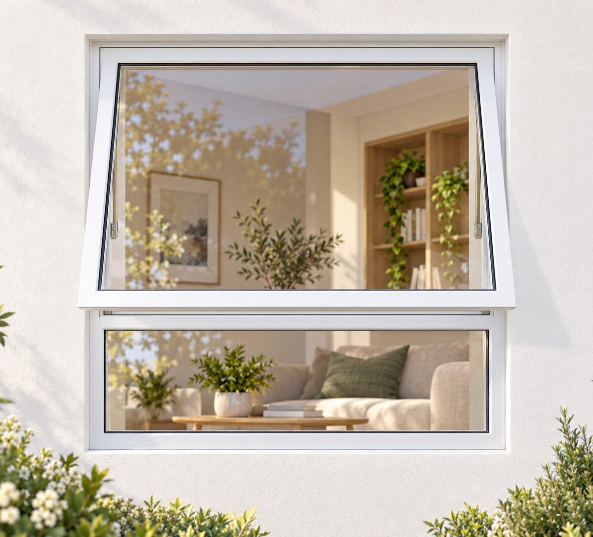 kenzo pt99w white 900x900mm top hung window