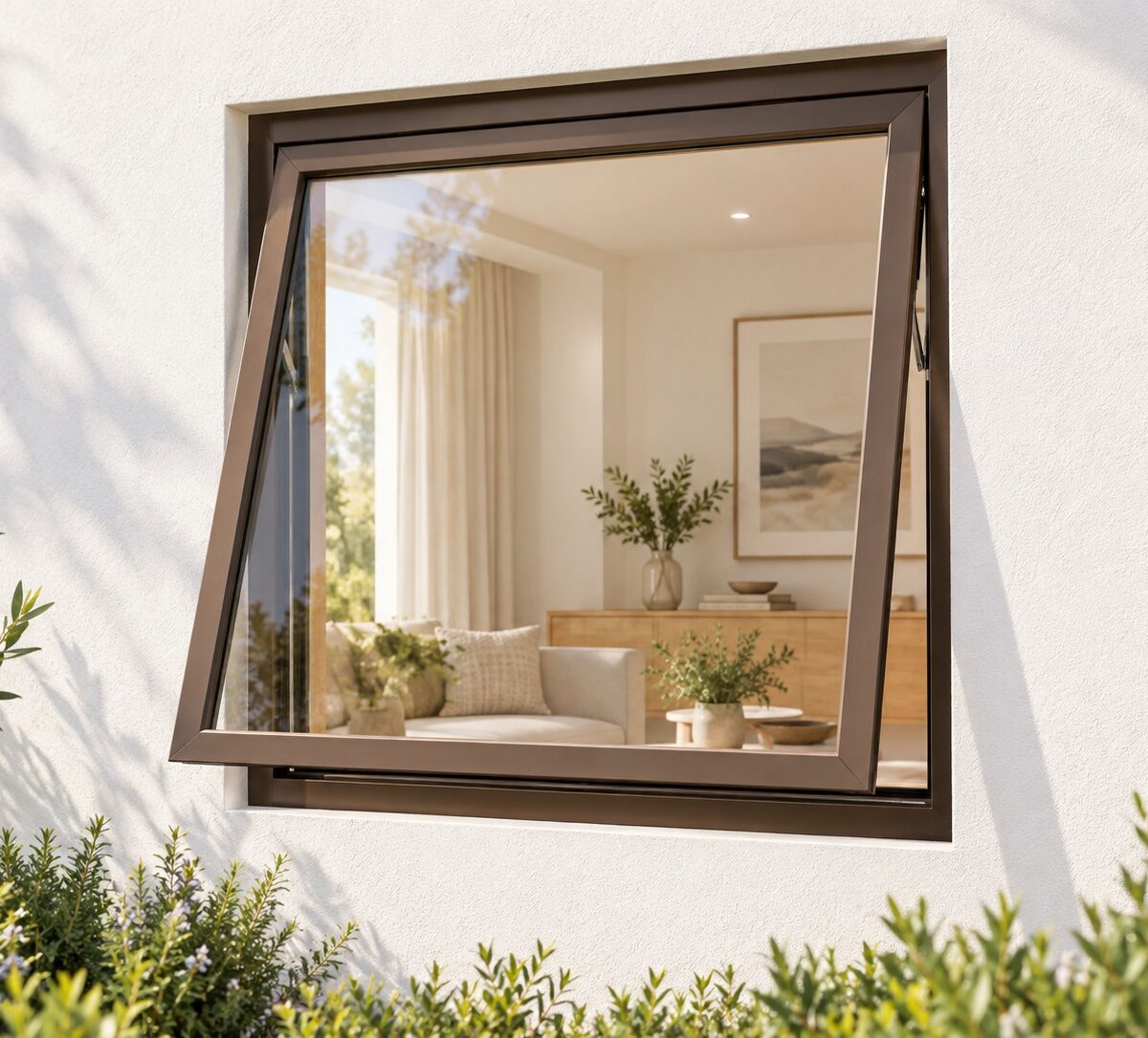 kenzo pta69b bronze 600x900mm top hung window