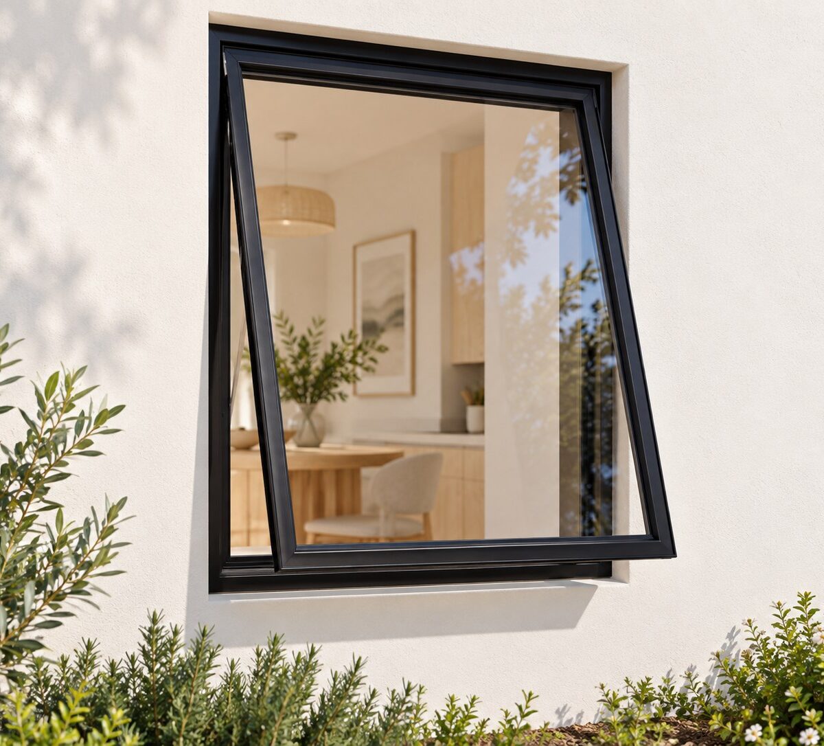 kenzo pta69bl black 600x900mm top hung window