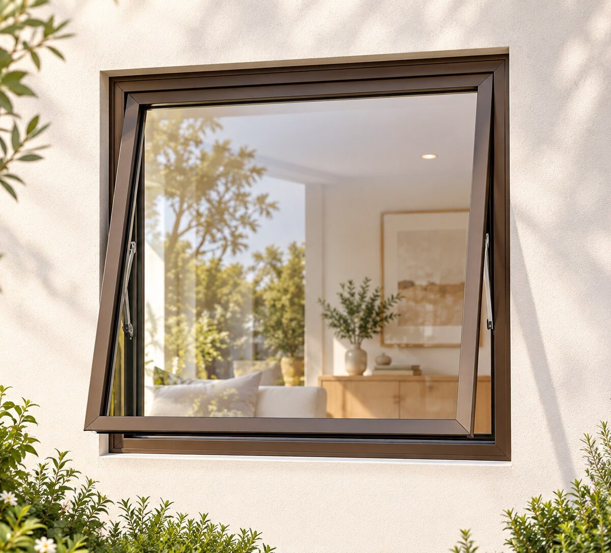 kenzo pta99b bronze 900x900mm top hung window