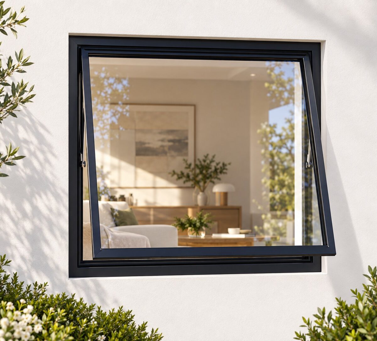 kenzo pta99bl black 900x900mm top hung window