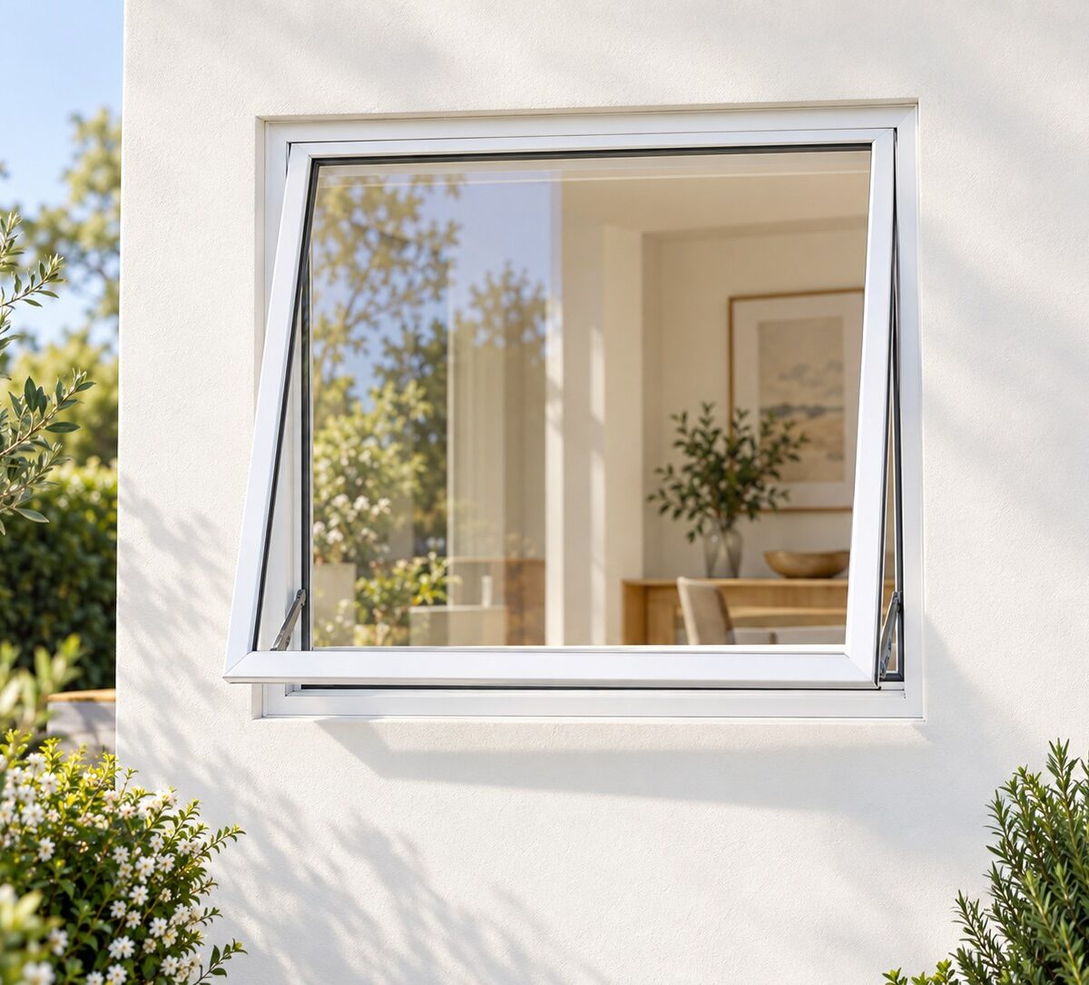 kenzo pta99w white 900x900mm top hung window