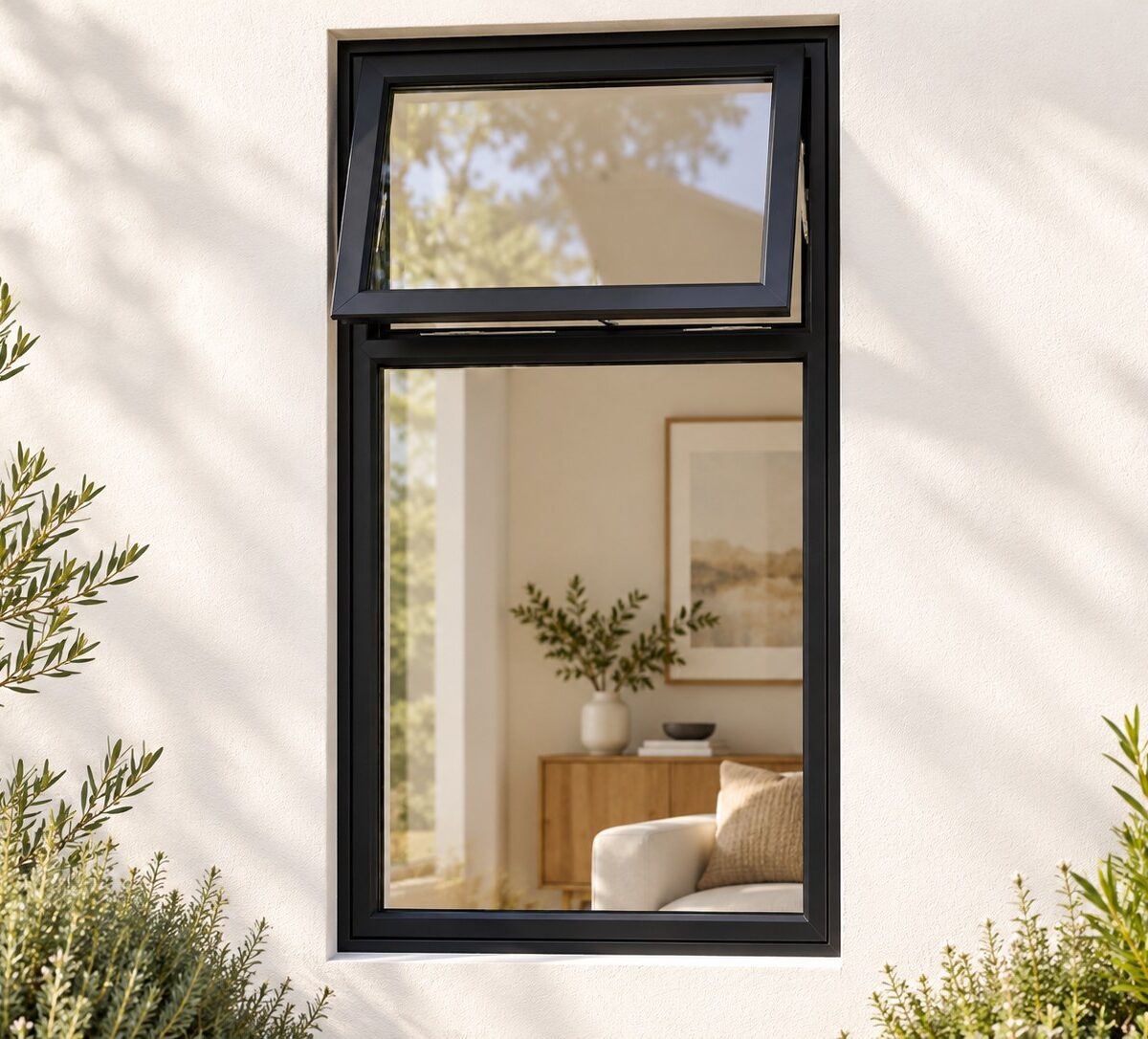 kenzo ptf612bl black 600x1200mm top hung window
