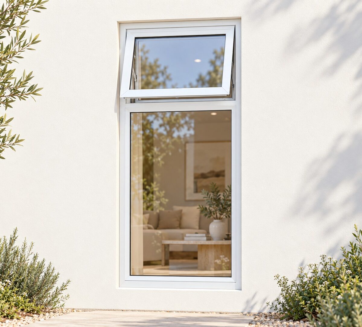 kenzo ptf612w white 600x1200mm top hung window