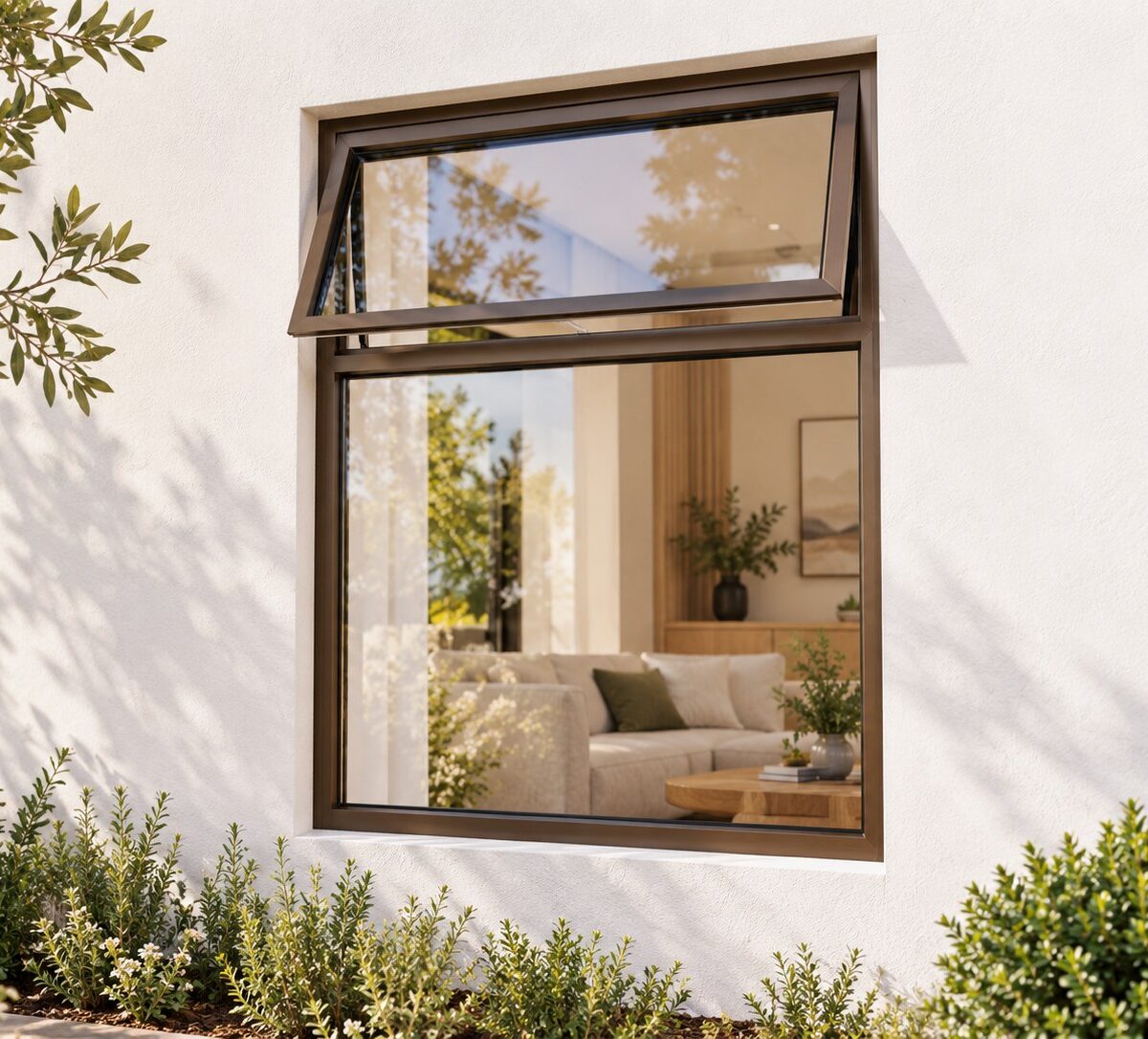 kenzo ptf69b bronze 600x900mm top hung window