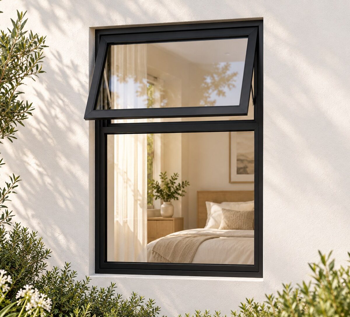 kenzo ptf69bl black 600x900mm top hung window