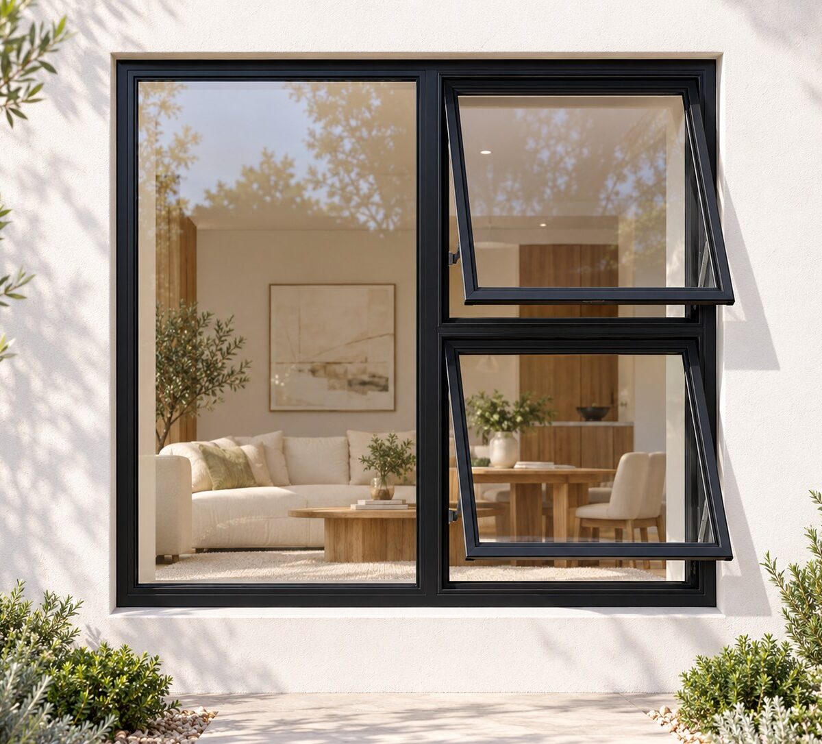 kenzo ptt1212rbl black 1200x1200mm top hung window