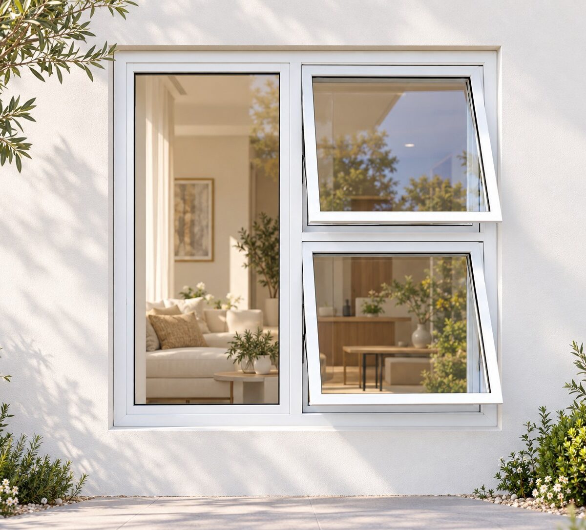 kenzo ptt1212rw white 1200x1200mm top hung window