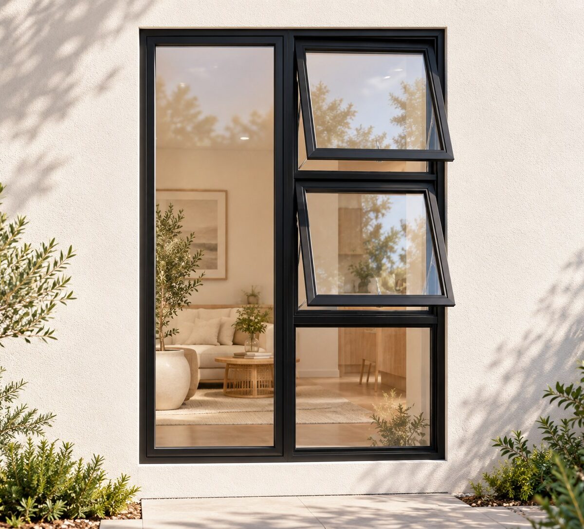 kenzo ptt1218rbl black 1200x1800mm top hung window