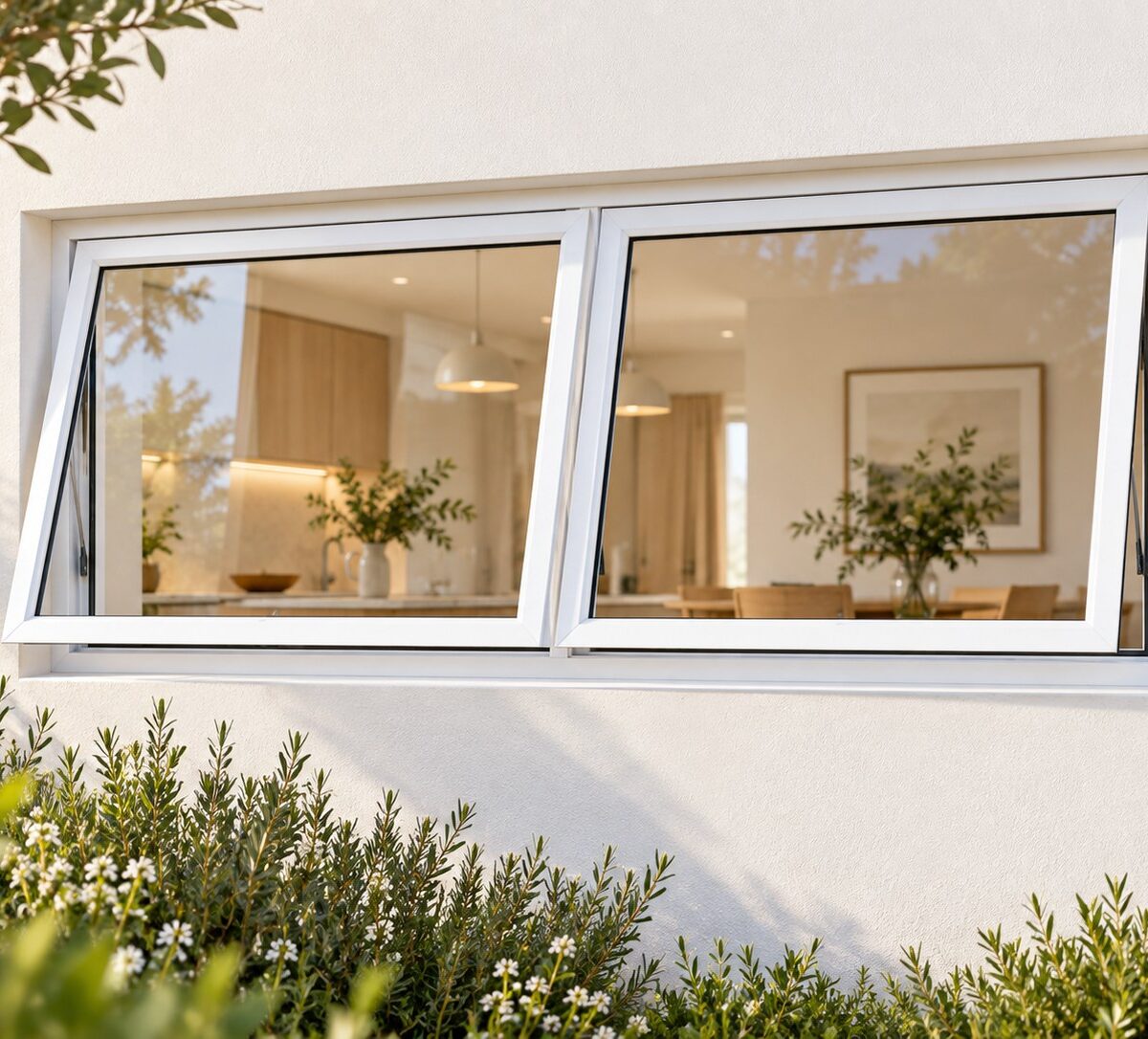 kenzo ptt124w white 1200x400mm top hung window
