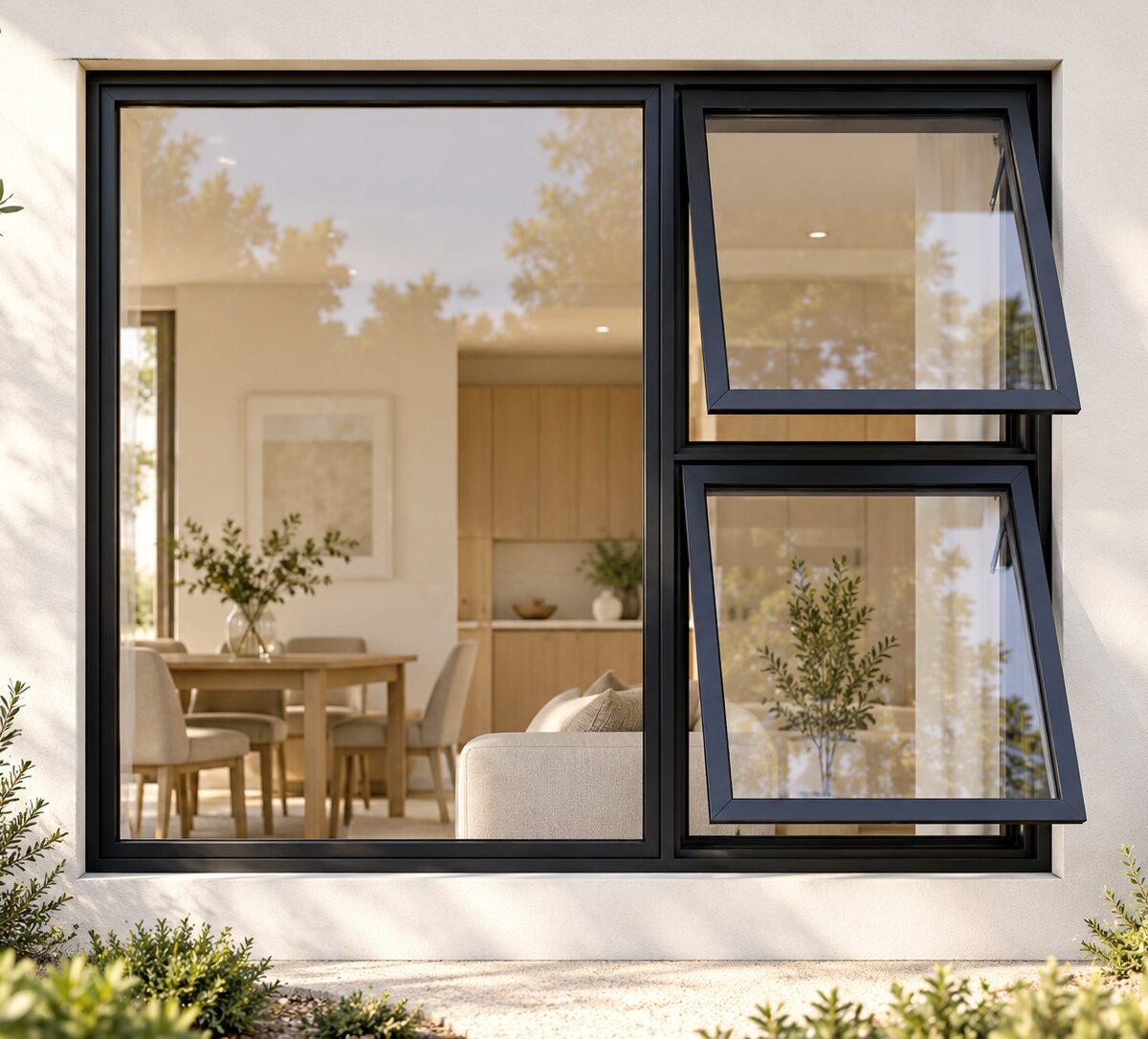 kenzo ptt1512rbl black 1500x1200mm top hung window