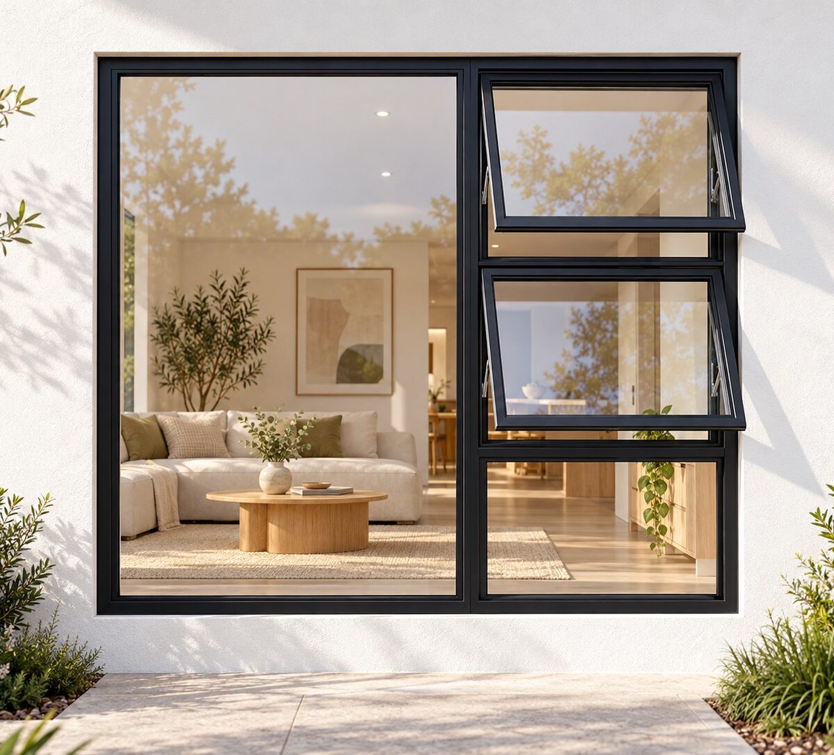 kenzo ptt1515rbl black 1500x1500mm top hung window