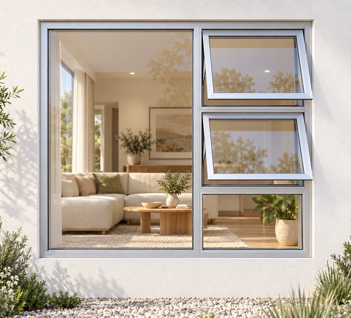 kenzo ptt1515rs silver 1500x1500mm top hung window