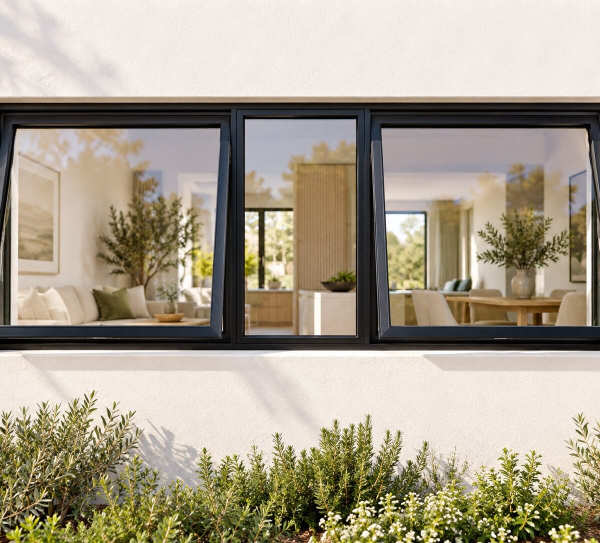 kenzo ptt156bl black 1500x600mm top hung window