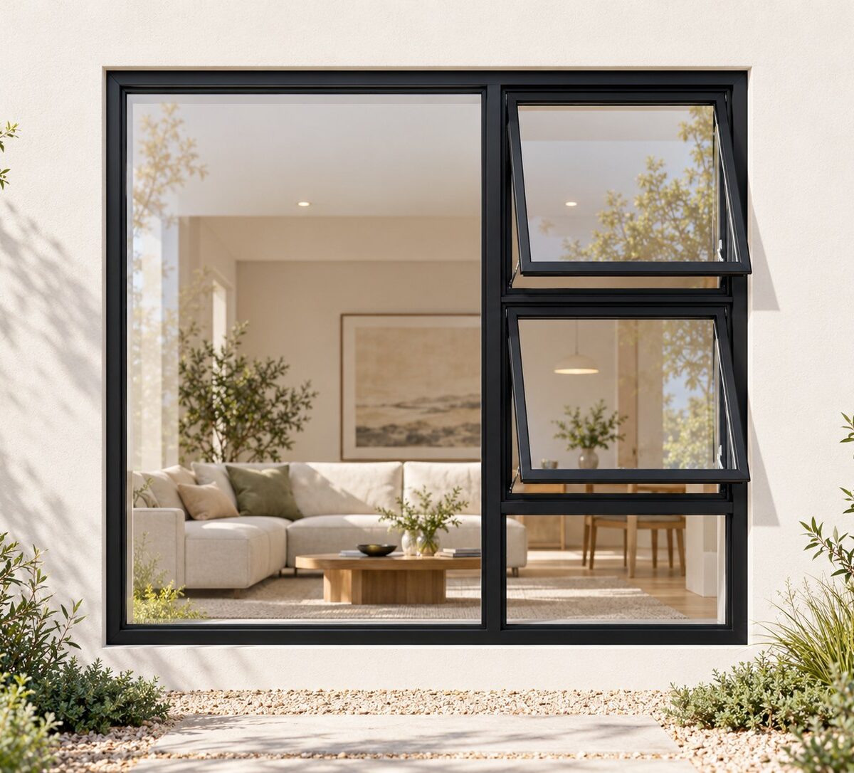 kenzo ptt1815rbl black 1800x1500mm top hung window
