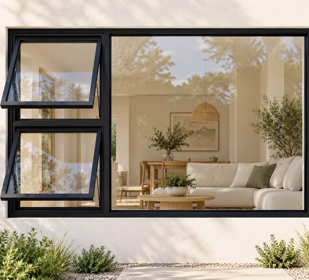 kenzo ptt2112lbl black 2100x1200mm top hung window