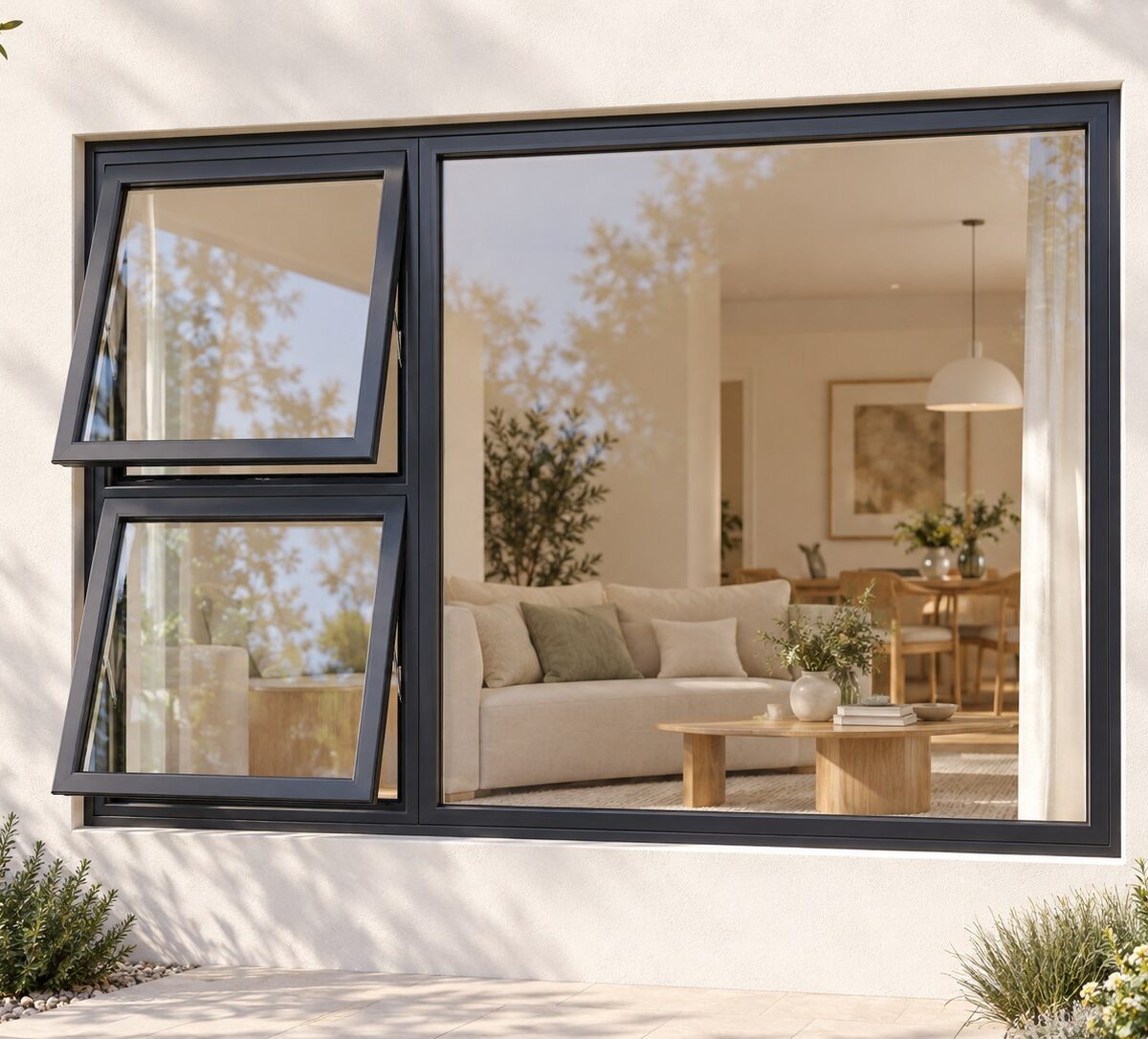 kenzo ptt2112lc charcoal 2100x1200mm top hung window