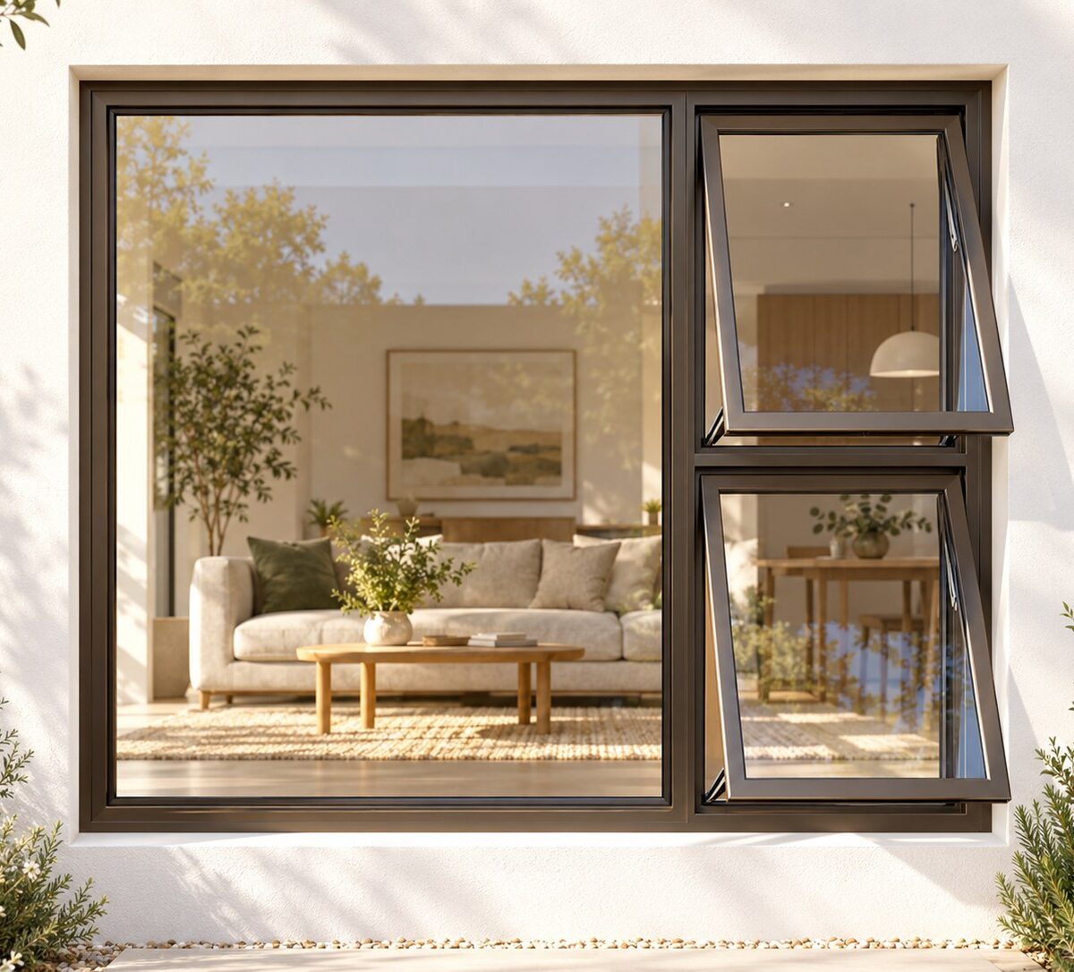 kenzo ptt2112rb bronze 2100x1200mm top hung window