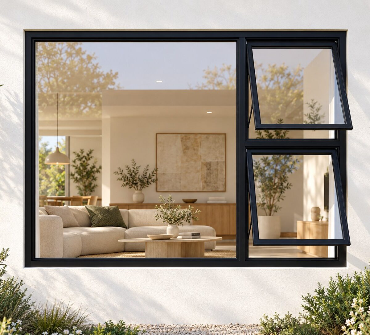 kenzo ptt2112rbl black 2100x1200mm top hung window
