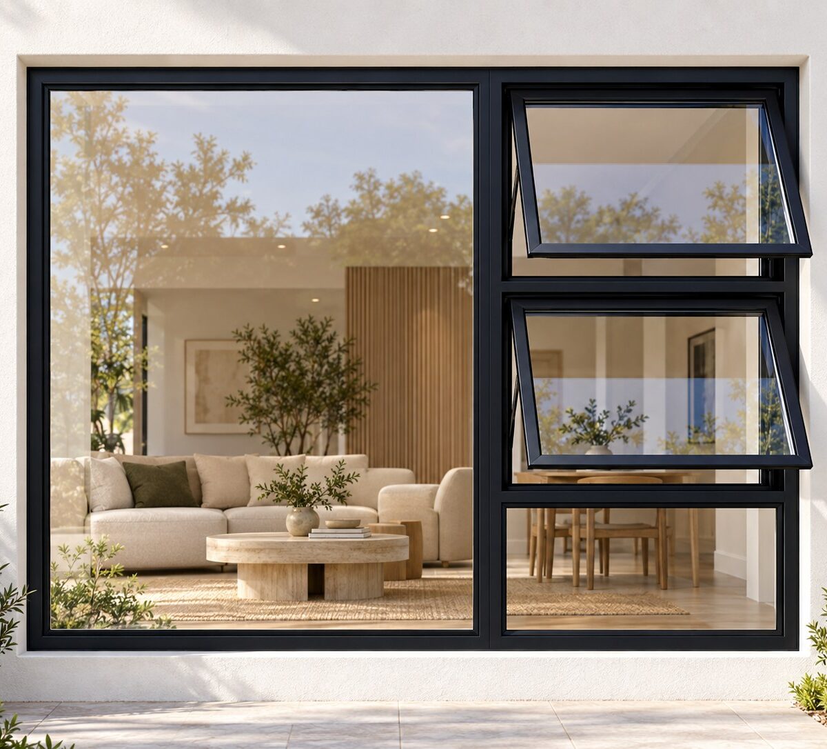 kenzo ptt2115rbl black 2100x1500mm top hung window