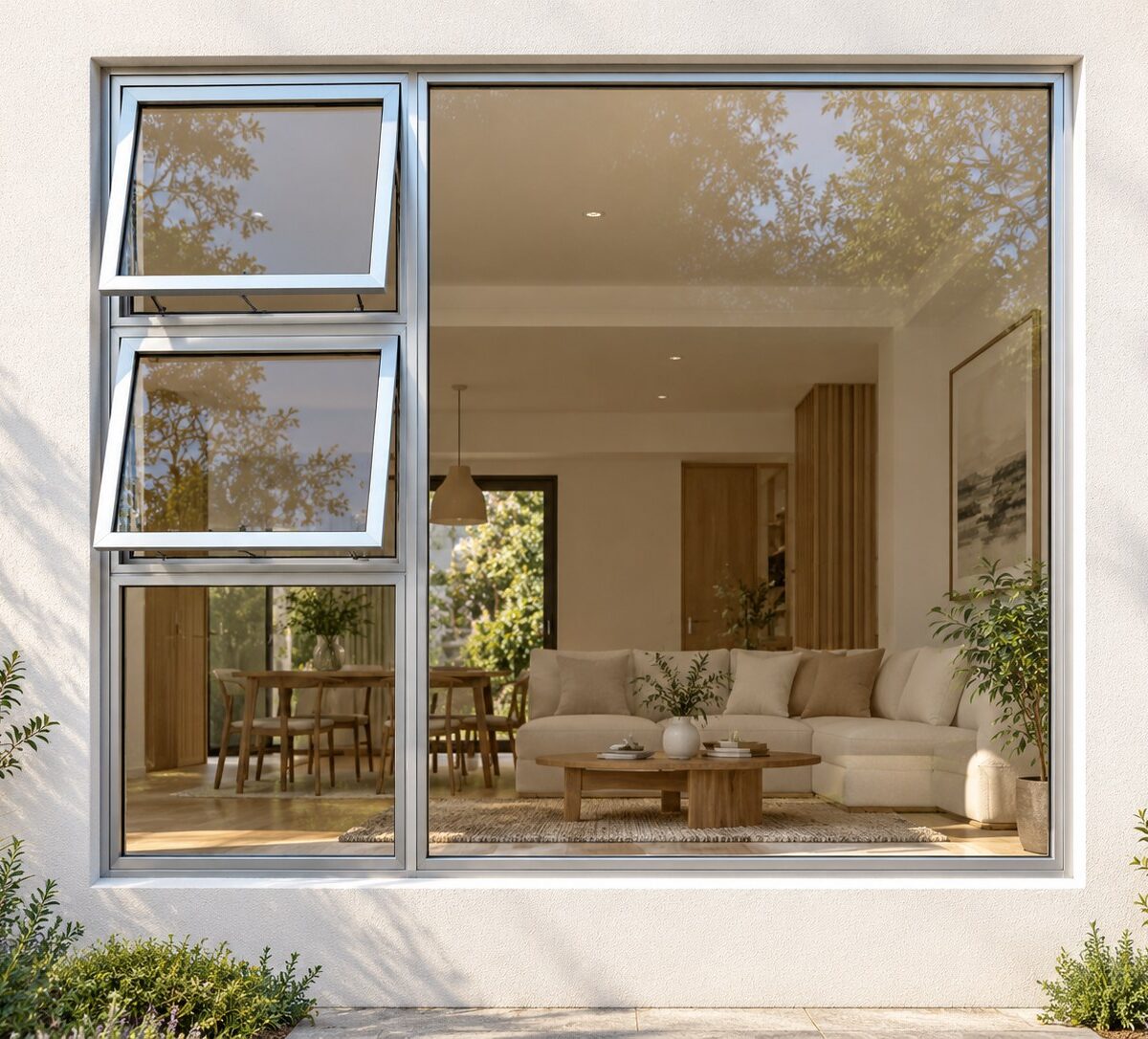 kenzo ptt2118ls silver 2100x1800mm top hung window