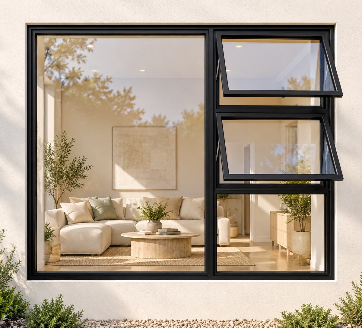 kenzo ptt2118rbl black 2100x1800mm top hung window