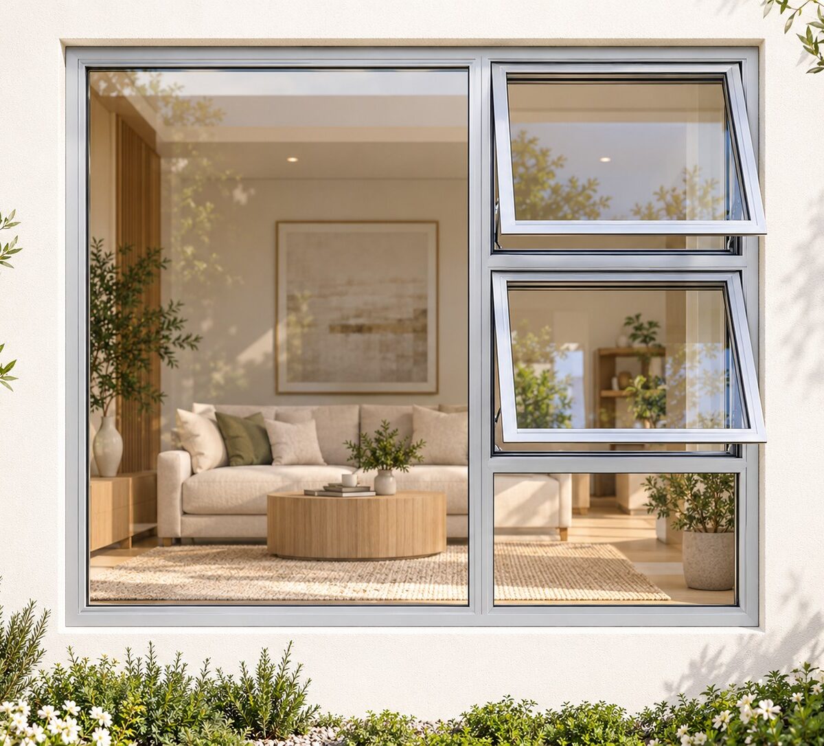 kenzo ptt2118rs silver 2100x1800mm top hung window