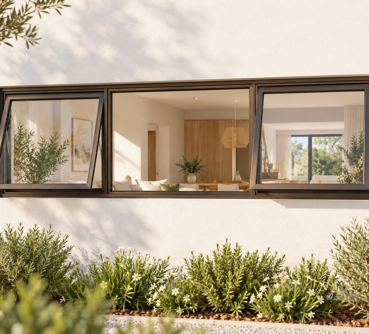kenzo ptt214b bronze 2100x400mm top hung window