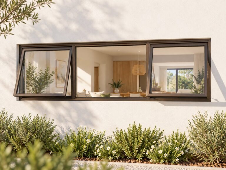 kenzo ptt214b bronze 2100x400mm top hung window