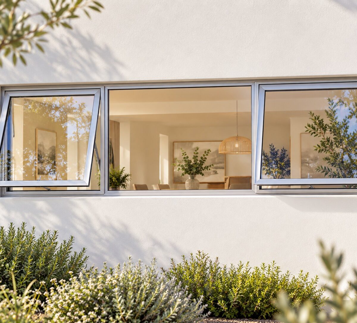 kenzo ptt214s silver 2100x400mm top hung window