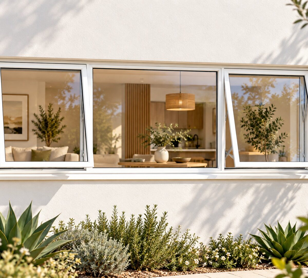 kenzo ptt214w white 2100x400mm top hung window