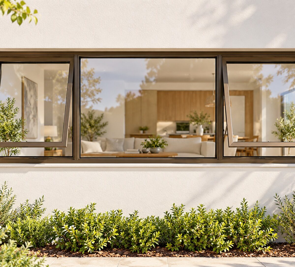 kenzo ptt216b bronze 2100x600mm top hung window