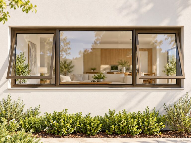 kenzo ptt216b bronze 2100x600mm top hung window