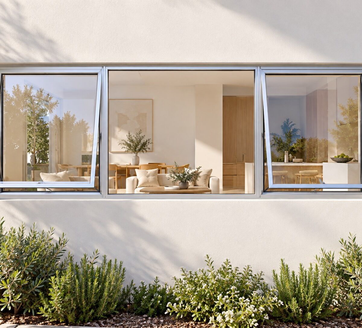 kenzo ptt216s silver 2100x600mm top hung window