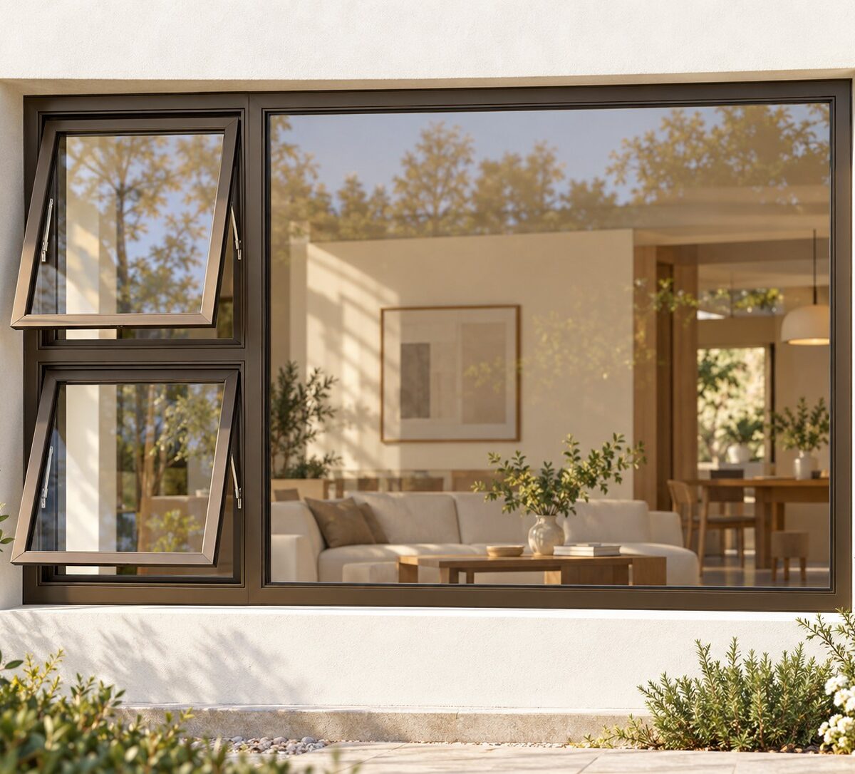 kenzo ptt2412lb bronze 2400x1200mm top hung window