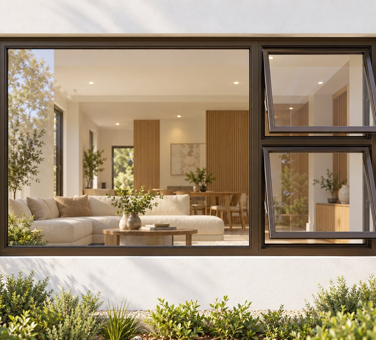 kenzo ptt2412rb bronze 2400x1200mm top hung window
