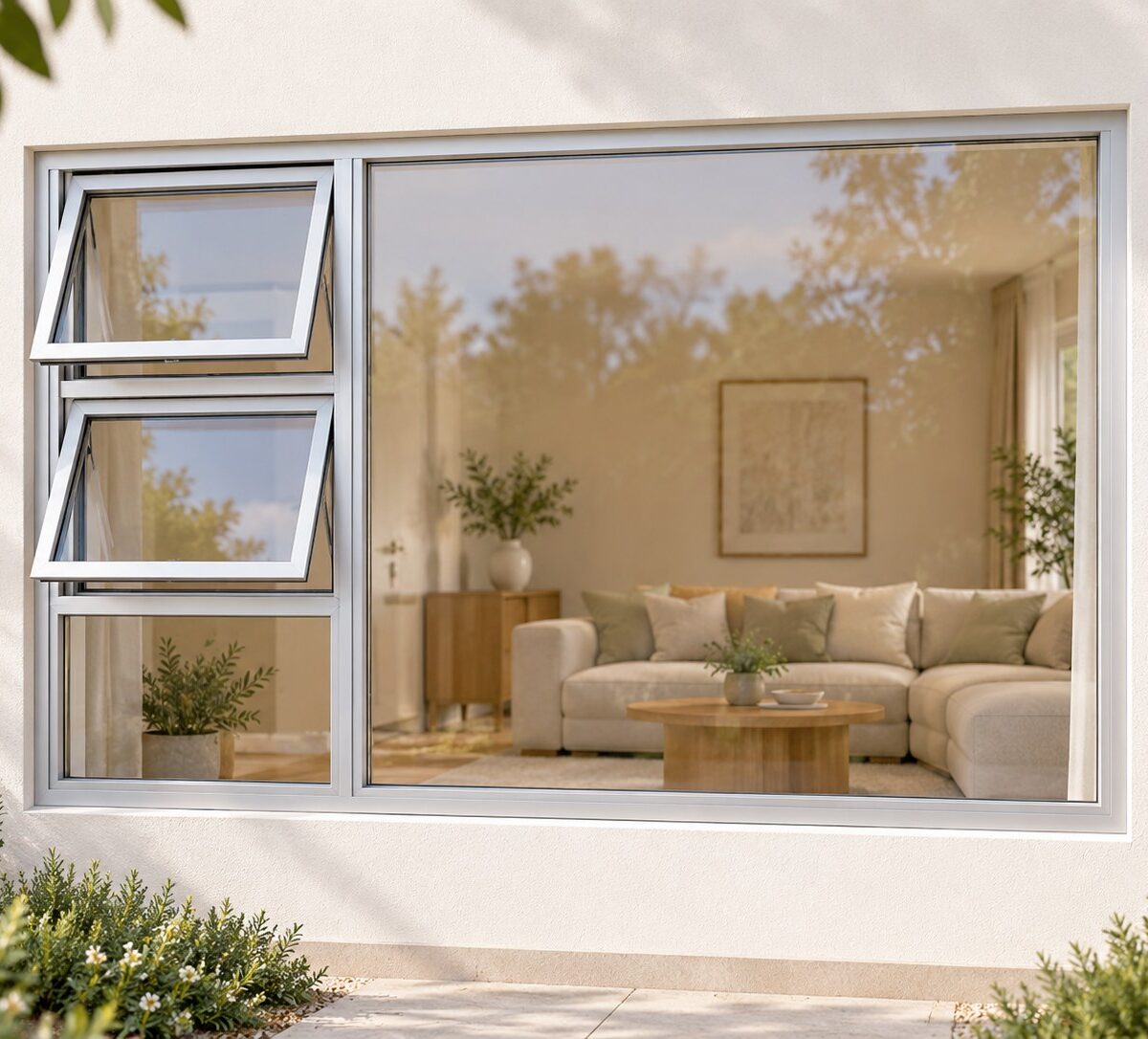 kenzo ptt2415ls silver 2400x1500mm top hung window