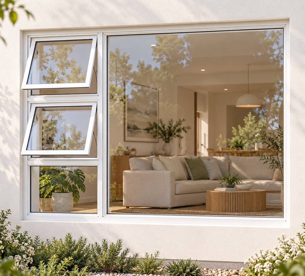 kenzo ptt2415lw white 2400x1500mm top hung window