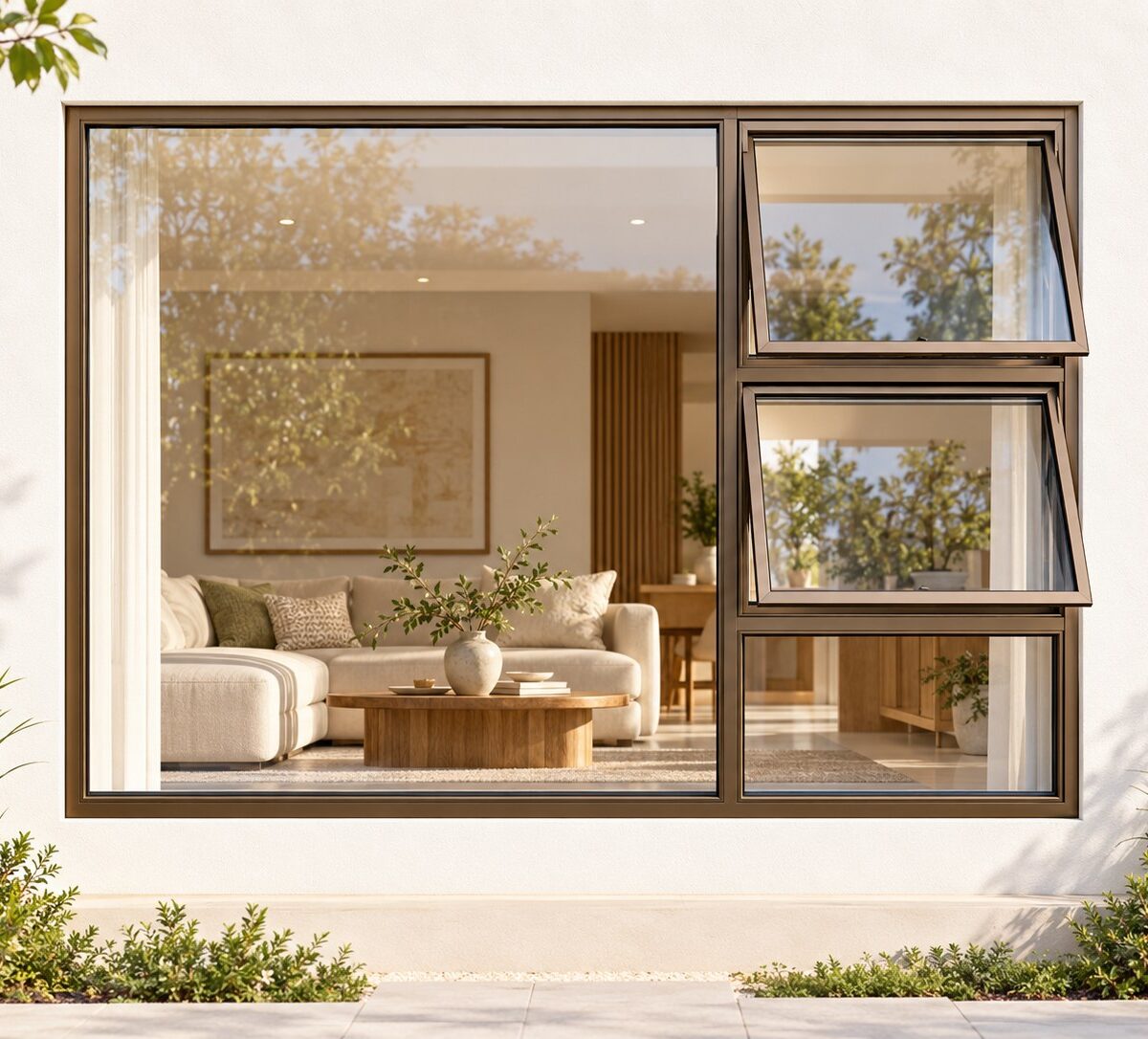 kenzo ptt2415rb bronze 2400x1500mm top hung window