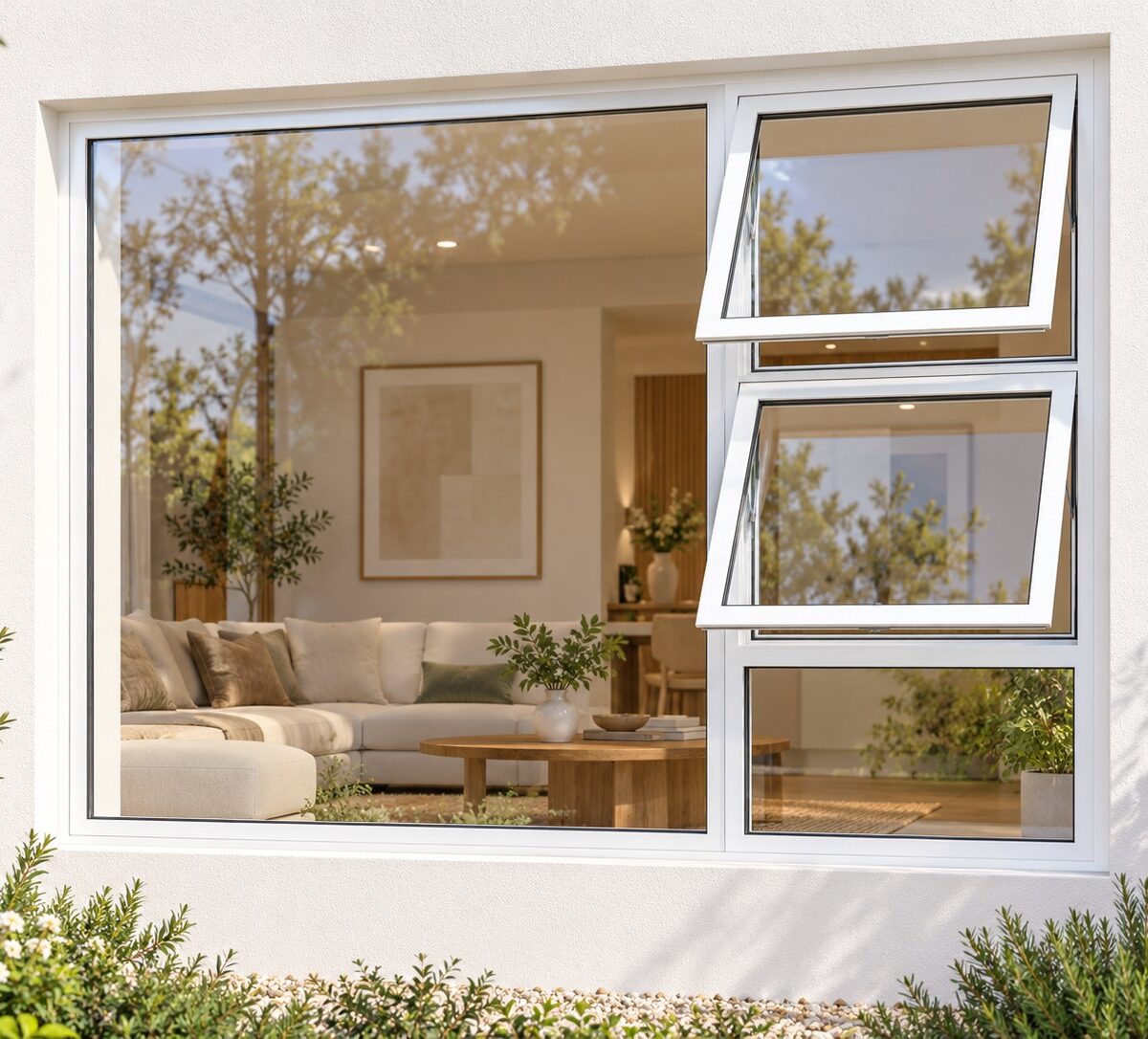 kenzo ptt2415rw white 2400x1500mm top hung window