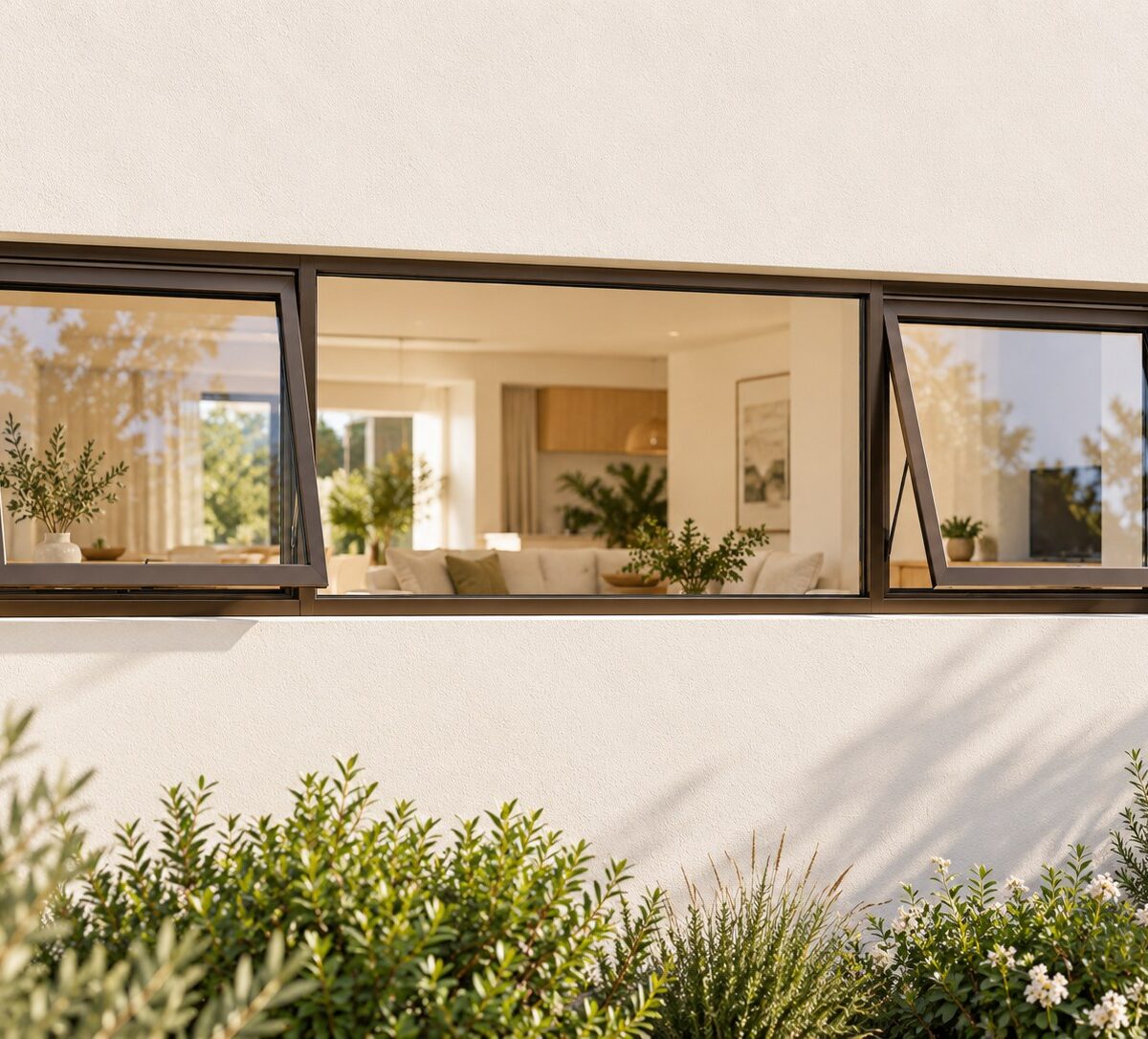 kenzo ptt244b bronze 2400x400mm top hung window
