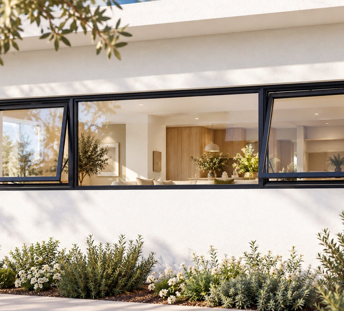 kenzo ptt244bl black 2400x400mm top hung window