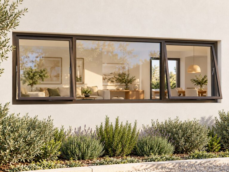 kenzo ptt246b bronze 2400x600mm top hung window