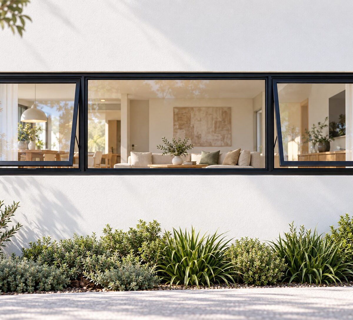 kenzo ptt246bl black 2400x600mm top hung window