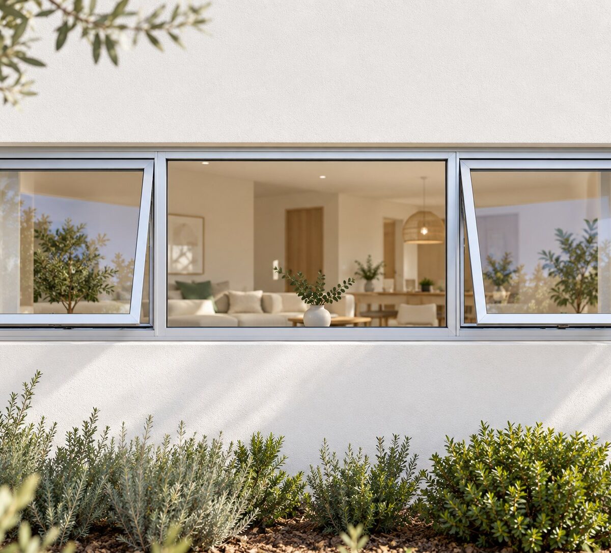 kenzo ptt246s silver 2400x600mm top hung window