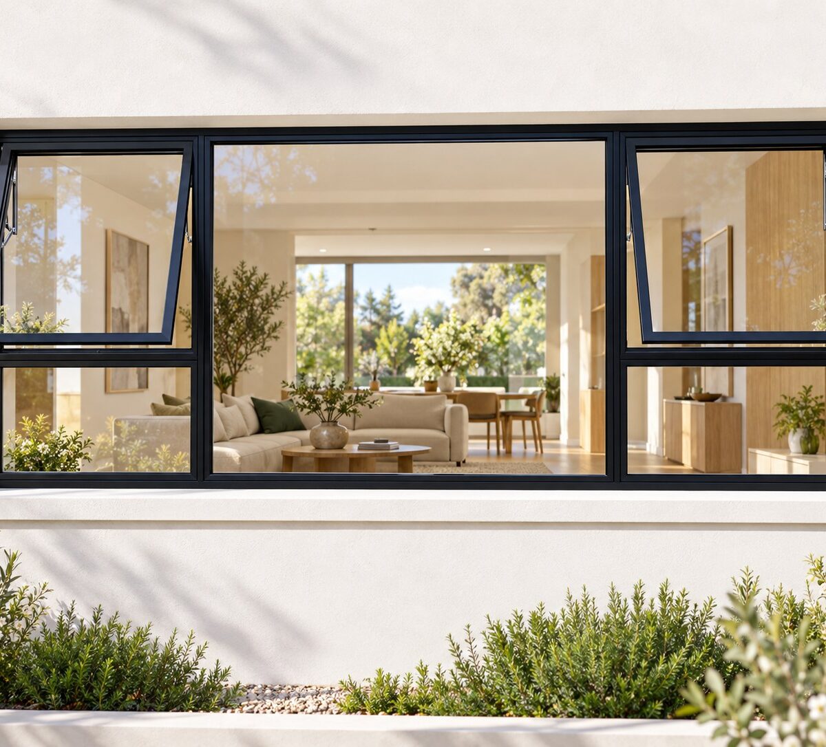 kenzo ptt249bl black 2400x900mm top hung window